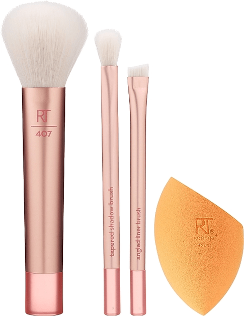 Набір пензлів та спонж для макіяжу Real Techniques Midi Moment Brush + Sponge Set - изображение 2