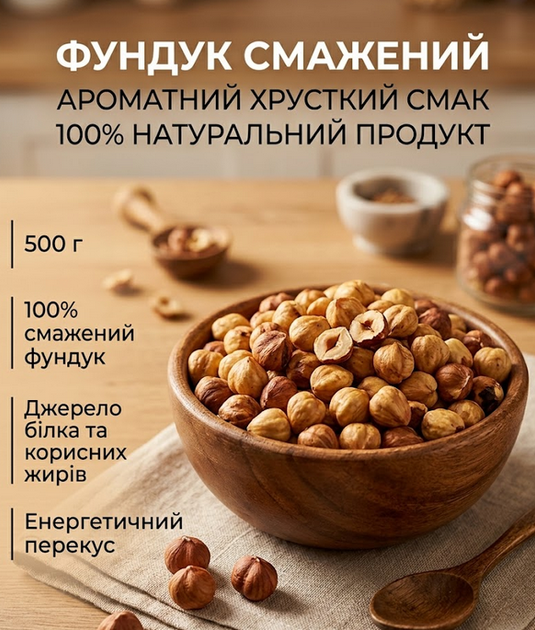 Фундук смажений Власне виробництво 500 г натуральний горіх - зображення 12