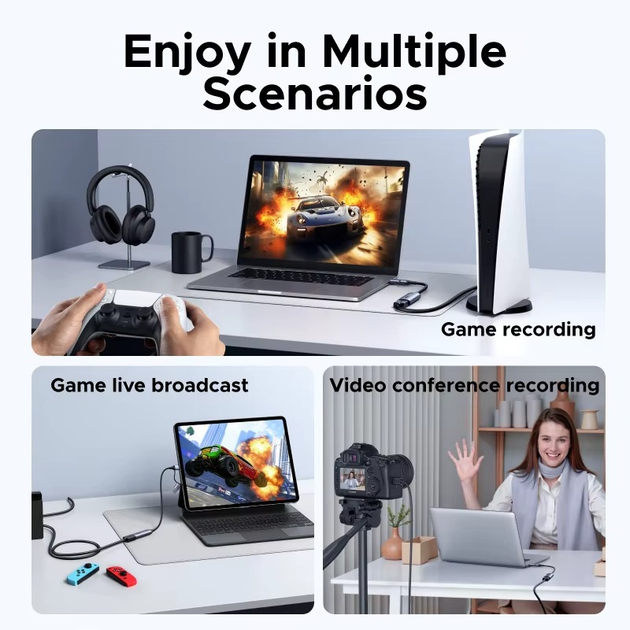 Конвертор сигнала Ugreen CM629 USB-A/Type-C to HDMI 4K 60Hz 2K 30Hz Video Capture Device - изображение 4