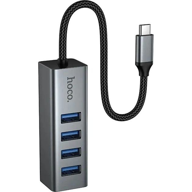 Хаб HOCO HB1C Type-C to 4xUSB3.0 - Фото 8 Хаб HOCO HB1C Type-C to 4xUSB3.0 - изображение 8