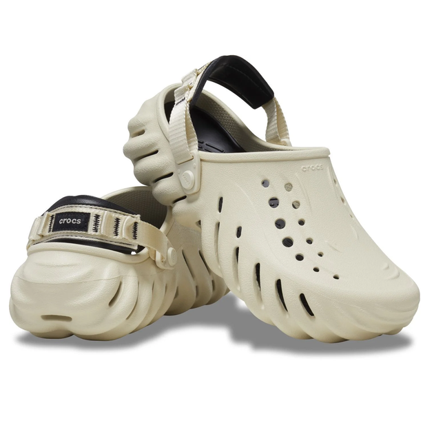 Сабо Crocs Echo Clog 45 р 29.2-29.7 см Бежеві 207937-M12/W14 Bone/Black - Фото 3 Сабо Crocs Echo Clog 45 р 29.2-29.7 см Бежеві 207937-M12/W14 Bone/Black - зображення 3