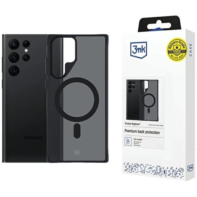 Чехол 3mk Smoke MagCase для Samsung Galaxy S22 Ultra 5G Smoke with MagSafe (5903108563482) - Фото 1 Чехол 3mk Smoke MagCase для Samsung Galaxy S22 Ultra 5G Smoke with MagSafe (5903108563482) - изображение 1