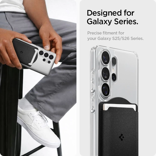 Чехол Spigen Urban Fit Wallet MagSafe Magnetic Card Holder Galaxy S Black with MagSafe (AFA09208) - изображение 6