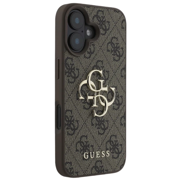 Чохол Guess 4G Big Metal Logo для iPhone 16 Brown (GUHCP16S4GMGBR) - зображення 4