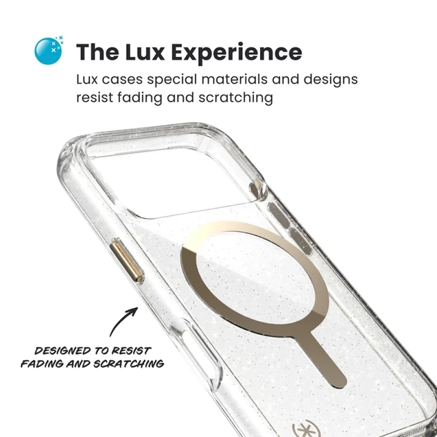 Чехол Speck Presidio Lux для iPhone 17 Pro Glitter / Gold Metallic with MagSafe (150978-9221) - изображение 3