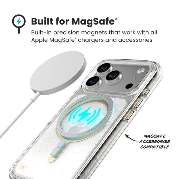 Чехол Speck Presidio Lux для iPhone 17 Pro Glitter / Gold Metallic with MagSafe (150978-9221) - изображение 5