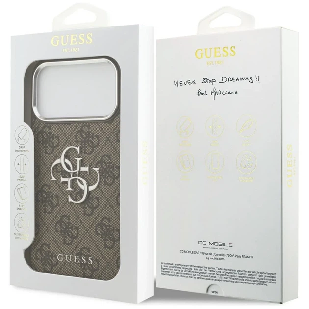 Чохол Guess 4G Big 4G Classic Logo для iPhone 17 Pro Max Brown Silver (GUHCP17XP4G4SMCW) - зображення 8