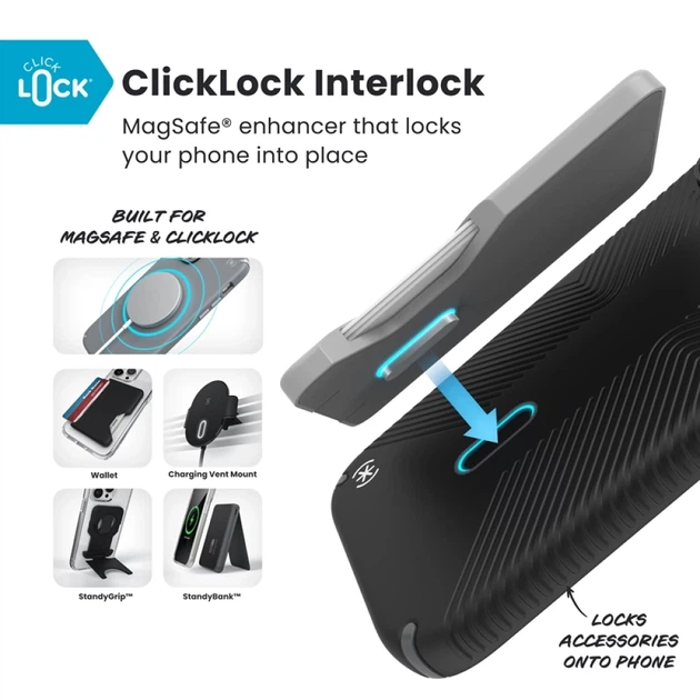 Чехол Speck Presidio2 Grip ClickLock для iPhone 17 Pro Max Black / Slate Grey / White with MagSafe (150986-D143) - изображение 2