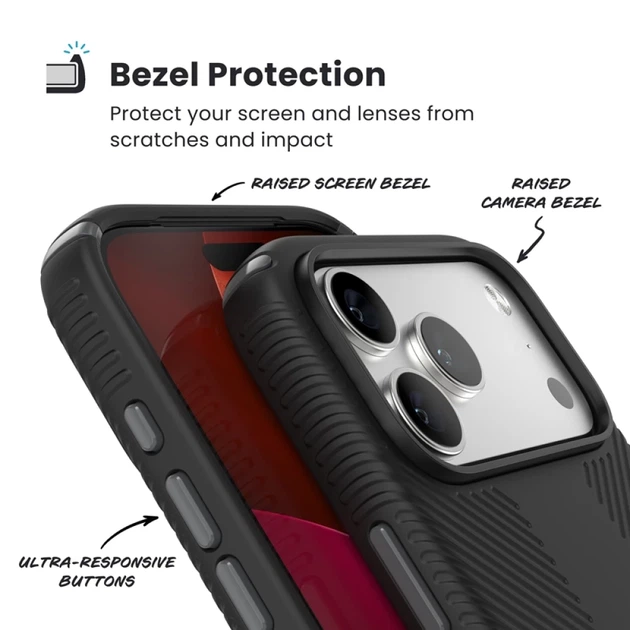 Чехол Speck Presidio2 Grip ClickLock для iPhone 17 Pro Max Black / Slate Grey / White with MagSafe (150986-D143) - изображение 5