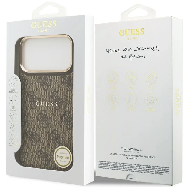 Чохол Guess 4G PU Classic Logo для iPhone 17 Pro Max Brown with MagSafe (GUHMP17XP4MSEGCW) - зображення 8