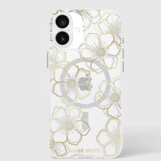 Чехол Case-Mate Floral Gems для iPhone 16 Plus Gold with MagSafe (CM054374) - изображение 9