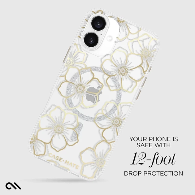 Чехол Case-Mate Floral Gems для iPhone 16 Plus Gold with MagSafe (CM054374) - изображение 11