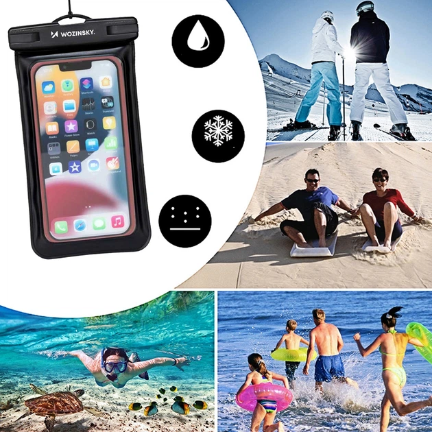 Чохол Wozinsky WWE-01 водонепроникний з пов'язкою для телефону armband PVC Black (WWE-01) - зображення 6