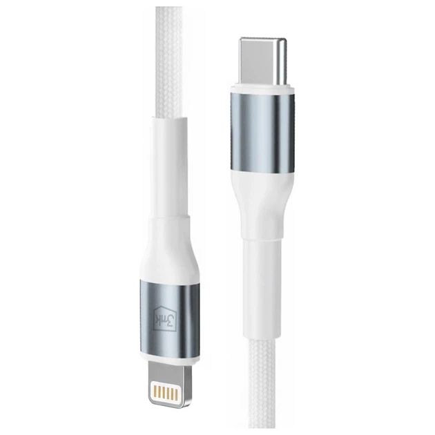Кабель 3mk Hyper Cable N-Series USB-C to Lightning 1m White (5903108680240) - Фото 2 Кабель 3mk Hyper Cable N-Series USB-C to Lightning 1m White (5903108680240) - зображення 2