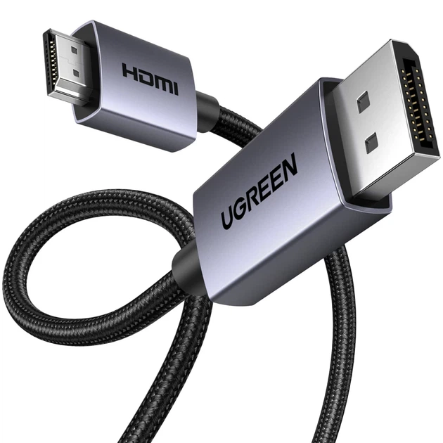Кабель Ugreen DP123 DisplayPort to HDMI 4K 30Hz 1.5m (35841) - Фото 4 Кабель Ugreen DP123 DisplayPort to HDMI 4K 30Hz 1.5m (35841) - изображение 4