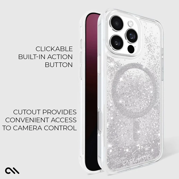 Чехол Case-Mate Waterfall для iPhone 16 Pro Max Silver with MagSafe (CM054612) - Фото 13 Чехол Case-Mate Waterfall для iPhone 16 Pro Max Silver with MagSafe (CM054612) - изображение 13