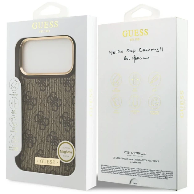 Чохол Guess 4G Logo Plate для iPhone 17 Pro Max Brown with MagSafe (GUHMP17XU4GPRW) - зображення 8