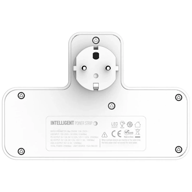 Удлинитель Beline с LED подсветкой 2xUSB-A/USB-C/2xAC White BLNPH01 (5906849664142) - Фото 5 Удлинитель Beline с LED подсветкой 2xUSB-A/USB-C/2xAC White BLNPH01 (5906849664142) - изображение 5