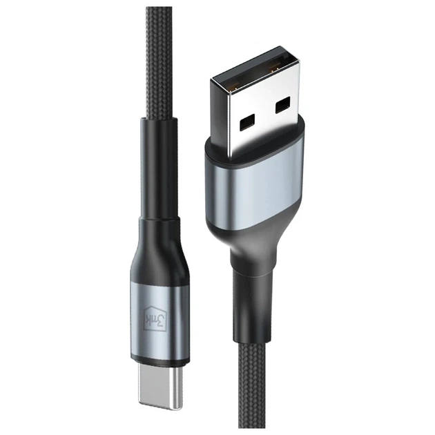 Кабель 3MK Hyper Cable N-SERIES USB-A to USB-C 1m 9V/2A 18W QC 3.0 Black (5903108680318) - Фото 2 Кабель 3MK Hyper Cable N-SERIES USB-A to USB-C 1m 9V/2A 18W QC 3.0 Black (5903108680318) - изображение 2