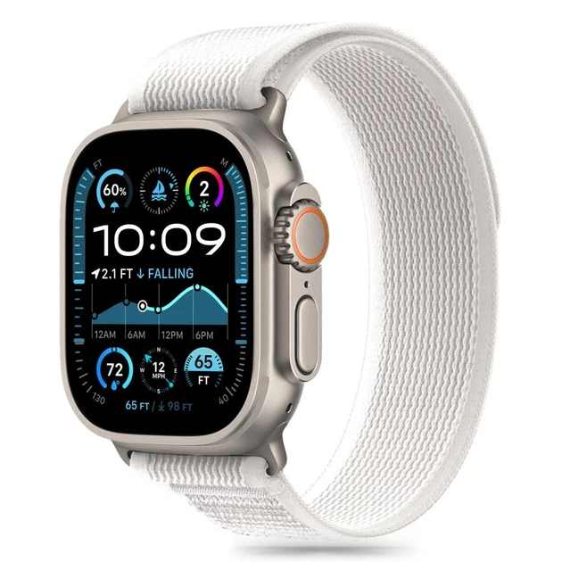 Ремешок Tech-Protect Nylon Stripe для Apple Watch Ultra 3/2/1 49 mm | Series 11/10 46 mm | Series 9/8/7/6/5/4/SE 45 mm | 44 mm Crayon Grey (5906302370 - изображение 2
