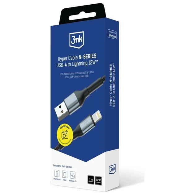 Кабель 3mk Hyper Cable N-Series USB-A to Lightning 1m Black (5903108680332) - изображение 8