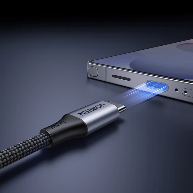 Кабель Ugreen 2в1 USB-C - 2xUSB-C PD 140W 2m Black (75733) - Фото 8 Кабель Ugreen 2в1 USB-C - 2xUSB-C PD 140W 2m Black (75733) - зображення 8