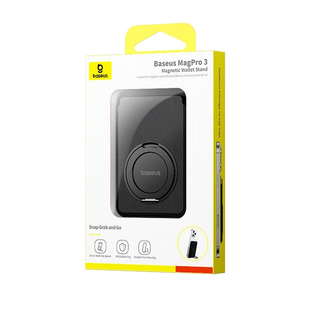Гаманець Baseus MagPro 3 з підставкою Black with MagSafe (6932172690281) - зображення 6