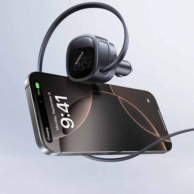 Автомобильная зарядка Baseus PrimeTrip VR1 60W USB-A USB-C с кабелем USB-C Черный (6932172690274) - изображение 9