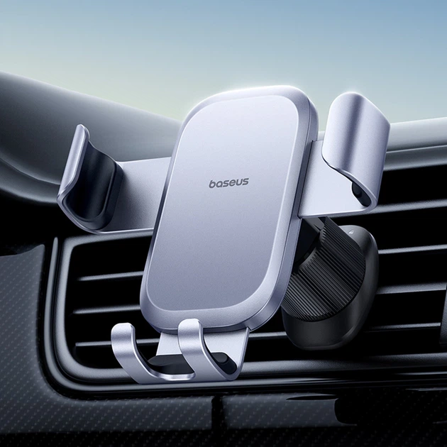 Автотримач Baseus Metal Age Go гравітаційний на дефлектор сірий (6932172678746) - зображення 2