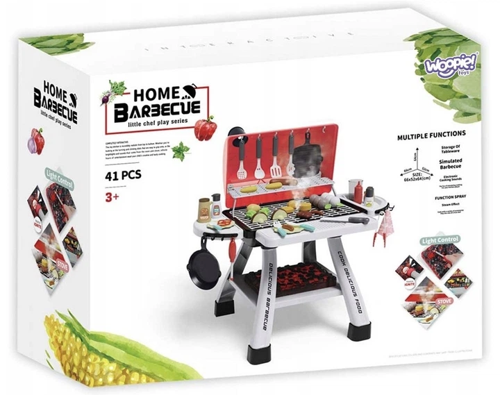Interaktywny grill barbecue Woopie XL z parą – Kuchnia ogrodowa LED 41 el. (55174)) (5906280655174) - obraz 7