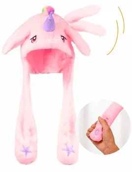 Шапка Единорог с двигающимися ушками one size Розовый - изображение 2