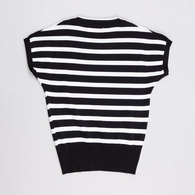 Футболка женская вязаная в полоску (N1006) one size One size, Черно-белый - изображение 4