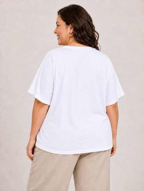 Футболка женская батал с завязкой (N304) One size, Белый - изображение 2