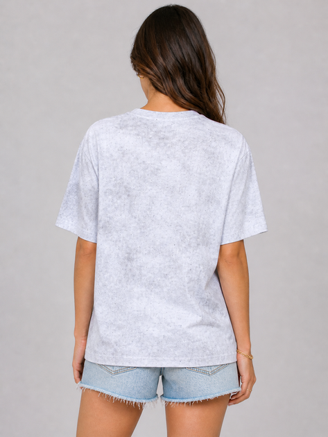 Модная женская футболка белая градиентная со стразами (N1575) one size - изображение 2