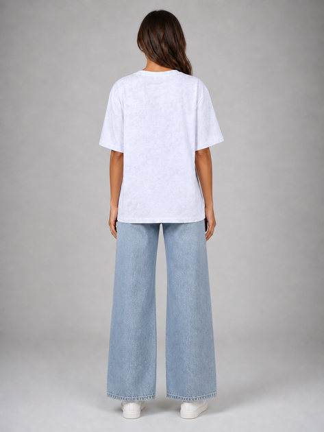 Модная женская футболка градиентная белая (N1569) one size - изображение 3