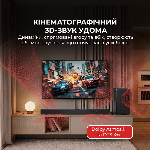Саундбар Sharp HT-SBW53121(BK) - изображение 2