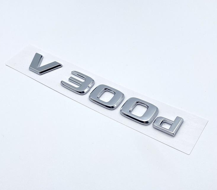 Шильдик логотип емблема Mercedes колір хром v300d - зображення 2