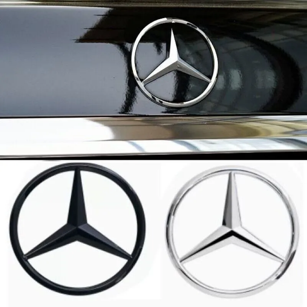 Эмблема шильдик Mercedes-Benz (Мерседес)70 мм на крышку багажника черный глянец знак - изображение 6