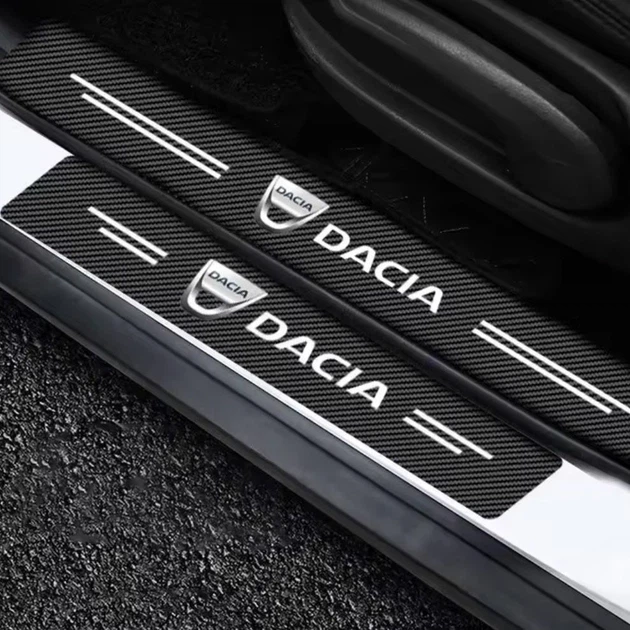 Защитная пленка накладка на пороги дачиа Dacia Черный Карбон наклейки светоотражающие надписи - изображение 6