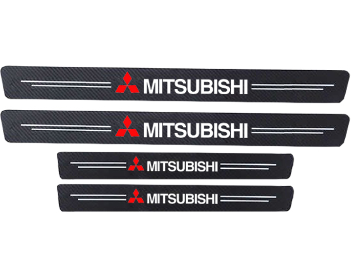 Защитная пленка накладка на пороги для митцубиси Mitsubishi Черный Карбон наклейки рефлектив - изображение 2