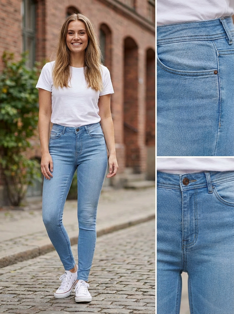 Женские джинсы Super Skinny Fit Esmara с высокой талией светло-голубые р. 42 УКР / 36 EU - изображение 2