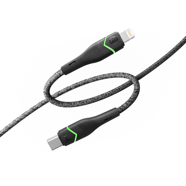 Кабель USB Ridea RC-RL15 RGB Light Type-C to Lightning 30W 1.2m Черный - изображение 3