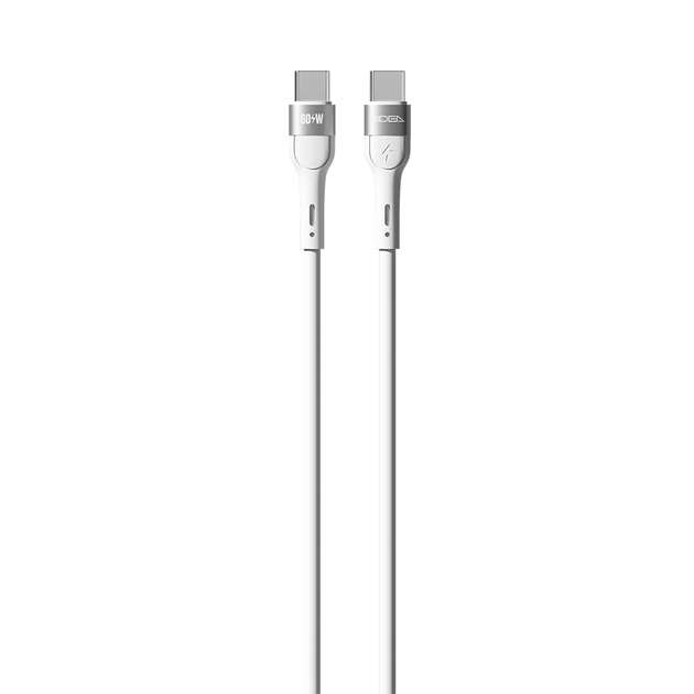 Кабель USB Ridea RC-XS51 X-Silicone Type-C to Type-C 60W 1.2m Белый - Фото 3 Кабель USB Ridea RC-XS51 X-Silicone Type-C to Type-C 60W 1.2m Белый - изображение 3