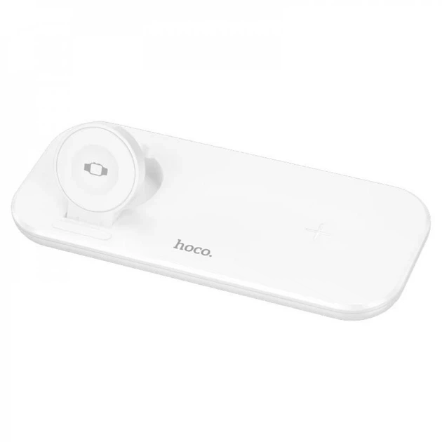 Магнітна бездротова зарядка 3 в 1 Hoco CW65 для смартфона / AirPods / iWatch — White (789854) - Фото 1 Магнітна бездротова зарядка 3 в 1 Hoco CW65 для смартфона / AirPods / iWatch — White (789854) - зображення 1