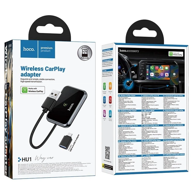 Бездротовий CarPlay адаптер Hoco HU1 Wireless CarPlay Black (786142) - зображення 6
