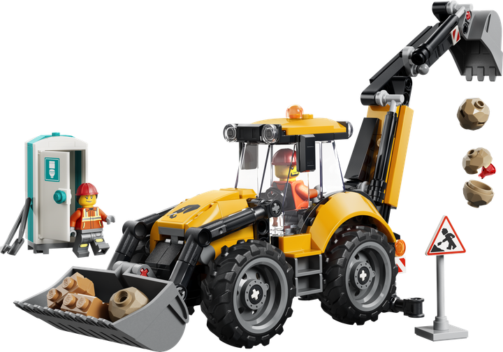 Zestaw klocków LEGO City Żółta koparko-ładowarka 301 element (60480) - obraz 2