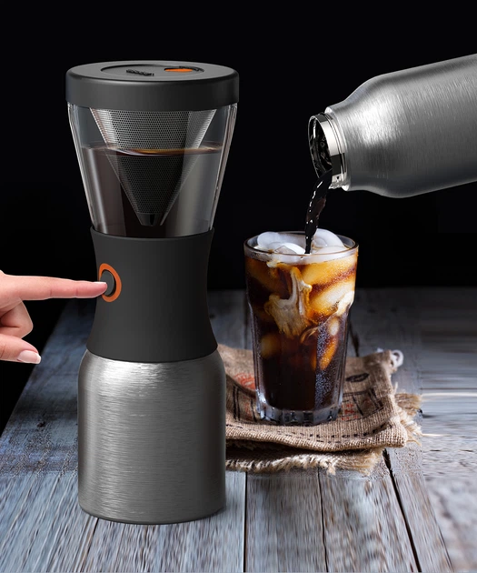 Zestaw do parzenia kawy Asobu Cold Brew 1 L z termosem Silver (KB900 SILVER/BLACK) - obraz 6