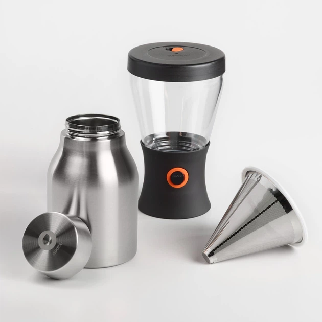 Zestaw do parzenia kawy Asobu Cold Brew 1 L z termosem Silver (KB900 SILVER/BLACK) - obraz 4