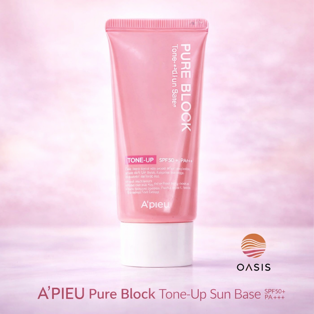 Сонцезахисна база під макіяж з ніацинамідом A’PIEU Pure Block Tone‑Up Sun Base SPF50+ PA+++ 50 мл — сяйво, захист і догляд - Фото 1 Сонцезахисна база під макіяж з ніацинамідом A’PIEU Pure Block Tone‑Up Sun Base SPF50+ PA+++ 50 мл — сяйво, захист і догляд - изображение 1