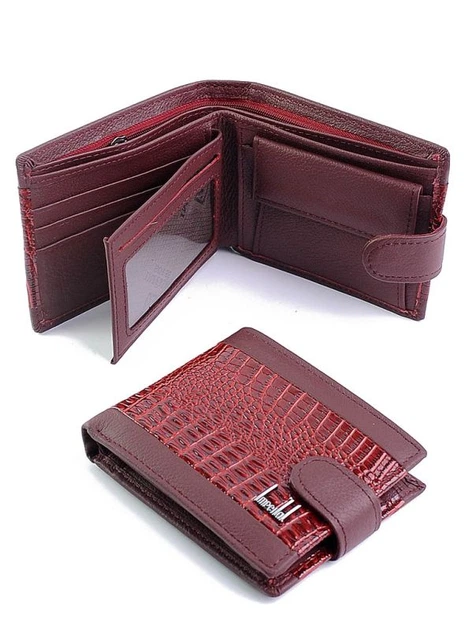 Гаманець жіночий шкіряний з натуральної шкіри червона 1.5 x 9.5 x 2.5 см – 2 відділення для купюр 3 для карток - Фото 1 Гаманець жіночий шкіряний з натуральної шкіри червона 1.5 x 9.5 x 2.5 см – 2 відділення для купюр 3 для карток - зображення 1